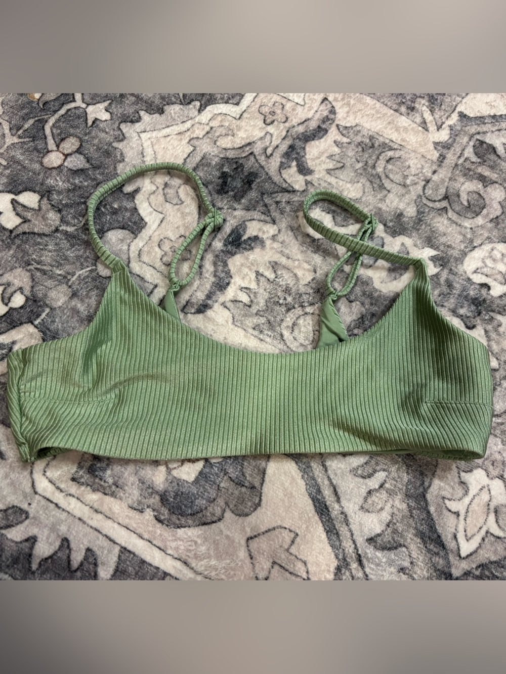 aerie Sage Ribbed Bikini Top